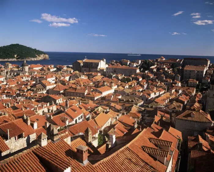 Framed Print : Elevated view of the town from the city walls, Dubrovnik, Dalmatia, Croatia, Europe Framed Print : Elevated view of the town from the city walls, Dubrovnik, Dalmatia, Croatia, Europe