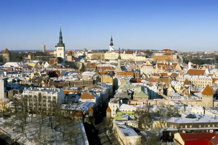 Framed Print : Elevated winter view over the Old Town, Tallinn, Estonia, Baltic States, Europe Framed Print : Elevated winter view over the Old Town, Tallinn, Estonia, Baltic States, Europe