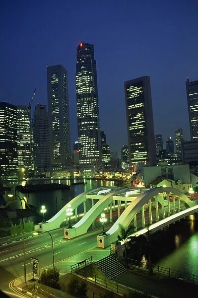 The Elgin Bridge and skyscrapers of the financial district
