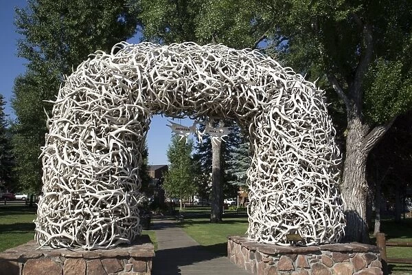 Elk Antler Arch, Town Square, Jackson Hole, Wyoming, United States of America, North America