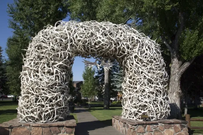 Framed Print : Elk Antler Arch, Town Square, Jackson Hole, Wyoming, United States of America, North America Framed Print : Elk Antler Arch, Town Square, Jackson Hole, Wyoming, United States of America, North America