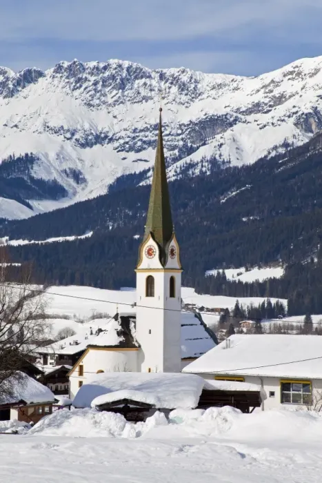 Framed Print : Ellmau ski resort, Wilder Kaiser mountains beyond, Tirol, Austrian Alps, Austria, Europe Framed Print : Ellmau ski resort, Wilder Kaiser mountains beyond, Tirol, Austrian Alps, Austria, Europe