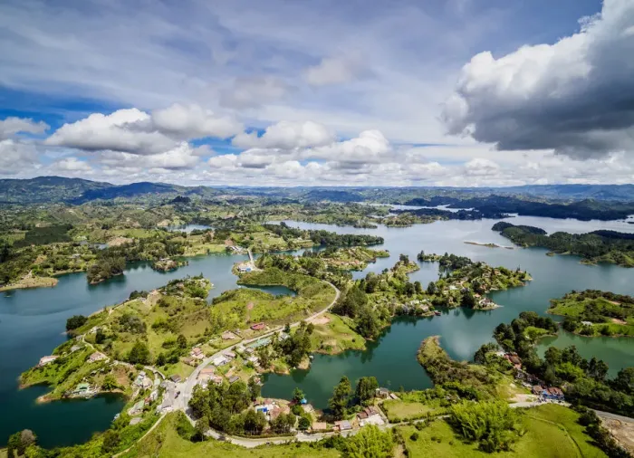 Framed Print : Embalse del Penol, elevated view from El Penon de Guatape, Rock of Guatape, Antioquia Department Framed Print : Embalse del Penol, elevated view from El Penon de Guatape, Rock of Guatape, Antioquia Department