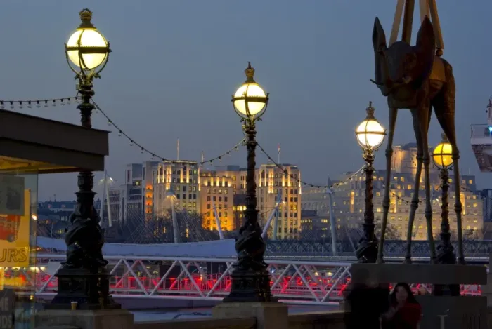 Framed Print : Embankment with Dali sculpture at dusk, London, England, United Kingdom, Europe Framed Print : Embankment with Dali sculpture at dusk, London, England, United Kingdom, Europe