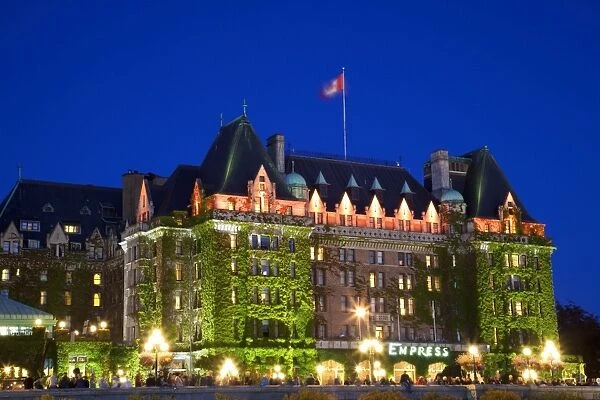 The Empress Hotel at night, Victoria, Vancouver Island, British Columbia