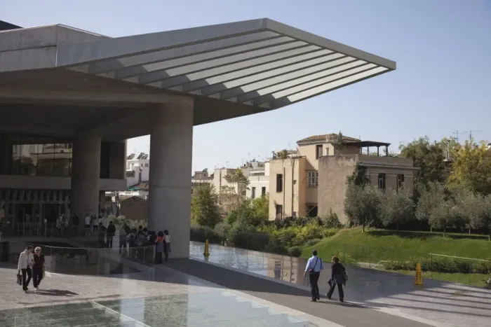 Framed Print : Entrance to the Acropolis Museum, Athens, Greece, Europe Framed Print : Entrance to the Acropolis Museum, Athens, Greece, Europe