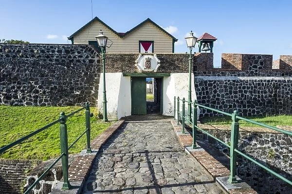 Entrance of Fort Oranje, Oranjestad, capital of St. Eustatius, Statia, Netherland Antilles
