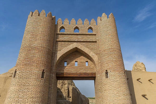 Entrance gate to the Sauran Ancient Settlement, Turkistan, Kazakhstan, Central Asia, Asia