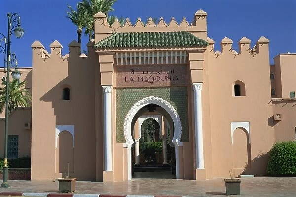 Entrance to the Hotel La Mamounia, Marrakesh, Morocco, North Africa, Africa