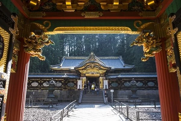 Entrance to the Lemitsu Mausoleum (Taiyuinbyo), UNESCO World Heritage Site, Nikko, Kanto, Japan