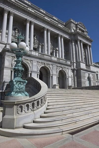 The entrance to the Library of Congress, Washington D. C. United States of America