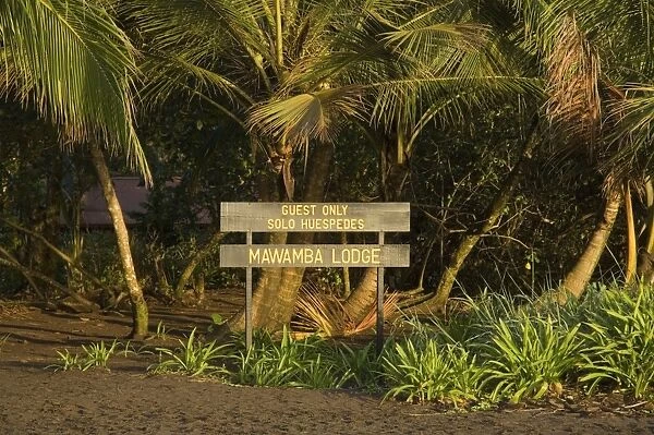 Entrance to Mawamba Eco Lodge from Tortuguero Beach, Caribbean Coast, Tortuguero National Park