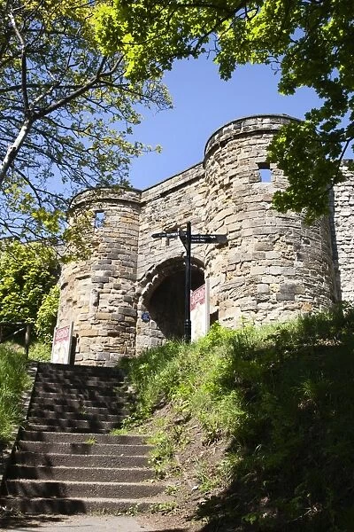 Entrance to Scarborough Castle, Scarborough, North Yorkshire, Yorkshire, England, United Kingdom, Europe