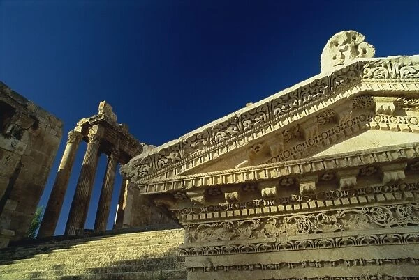 Entry to the Roman temple of Bacchus, Baalbek, UNESCO World Heritage Site