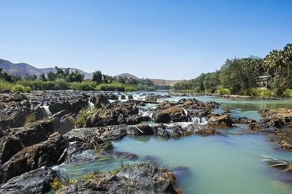 Epupa Falls on the Kunene River on the border between Angola and Namibia, Namibia, Africa