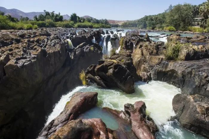 Framed Print : Epupa Falls on the Kunene River on the border between Angola and Namibia, Namibia, Africa Framed Print : Epupa Falls on the Kunene River on the border between Angola and Namibia, Namibia, Africa