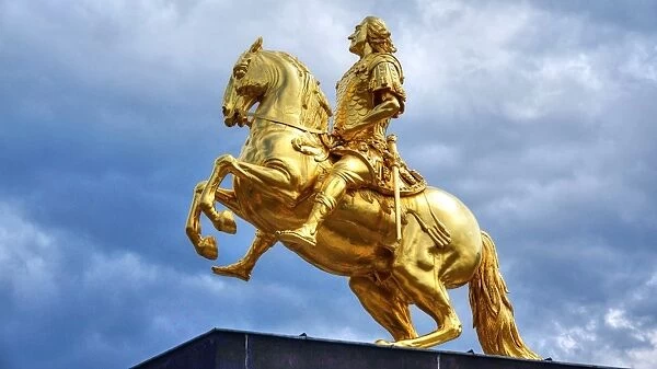 Equestrian statue of Augustus II the Strong, Dresden, Saxony, Germany, Europe