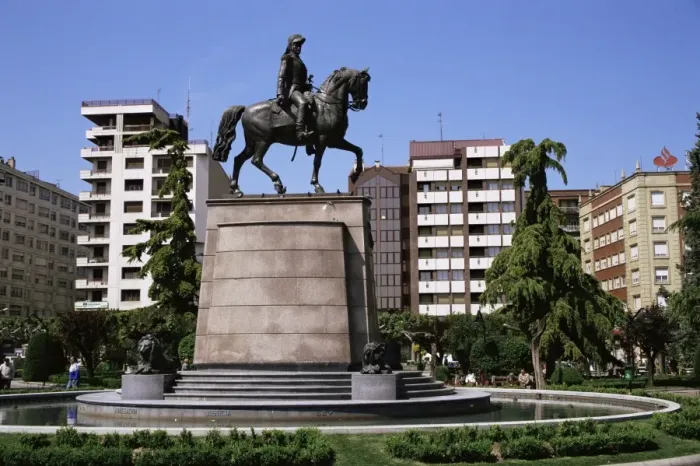 Framed Print : Equestrian statue in main square Framed Print : Equestrian statue in main square