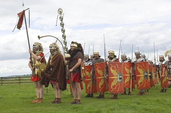 Ermine Street Guard preparing to advance, Birdoswald, Hadrians Wall, Northumbria