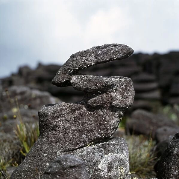 Eroded sandstone rock shape on summit of Mount Kukenaam (Kukenan) (Cuguenan)