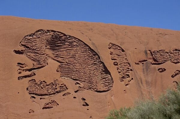 Erosion pattern, Uluru (Ayers Rock), UNESCO World heritage Site, Northern Territory