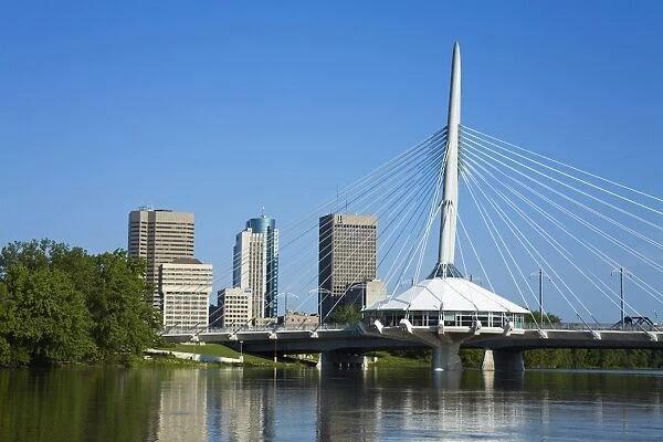 Esplanade Riel Pedestrian Bridge, Winnipeg, Manitoba, Canada, North America