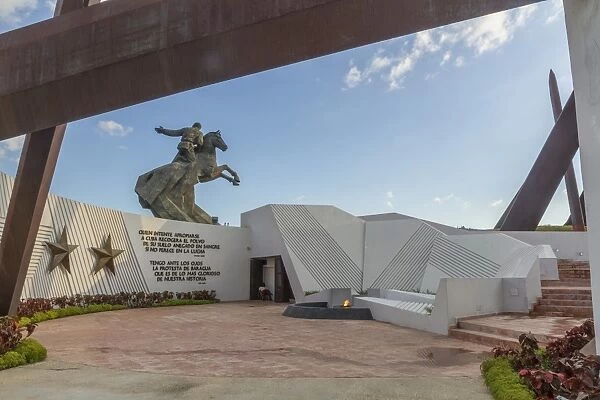 Eternal Flame Martyrs Memorial and Antonio Maceo equestrian statue, Revolution Square, Santiago, Cuba, West Indies, Caribbean, Central America