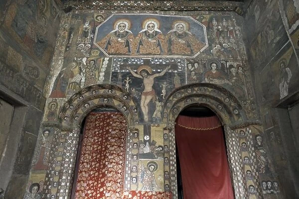 Some of Ethiopias finest ecclesiastical artwork adorns the walls of Debre Berhan Selassie Church, Gondar