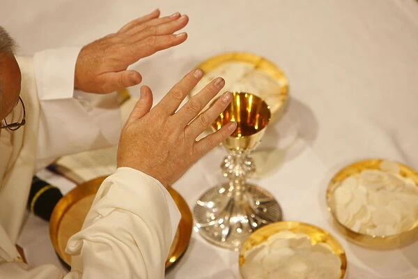 Eucharist celebration, Haute-Savoie, France, Europe