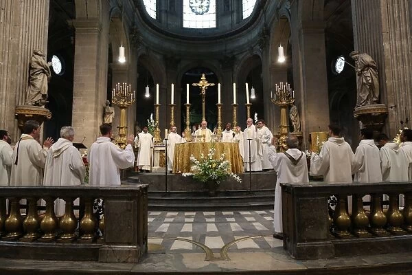 Eucharist at Saint Sulpice church, Paris, France, Europe