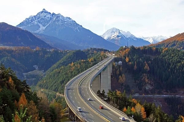 Europabrucke, Brenner Highway, Tyrol, Austria, Europe