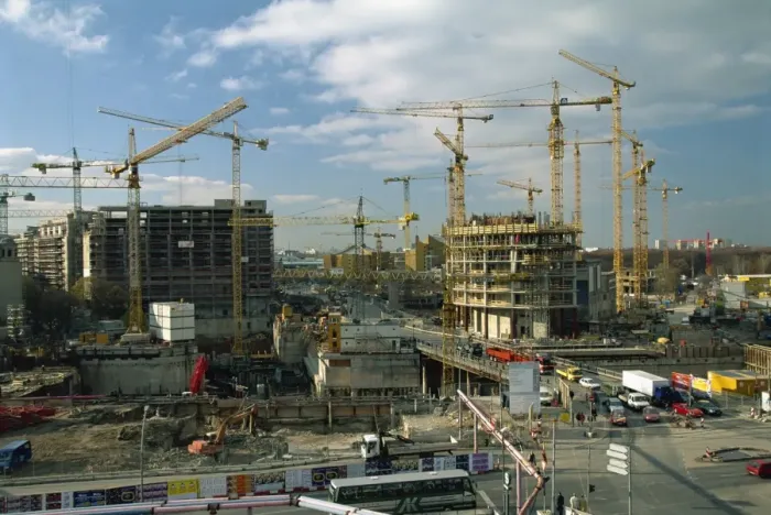 Framed Print : Europes largest building site of 68000 sqm at Potsdama Framed Print : Europes largest building site of 68000 sqm at Potsdama