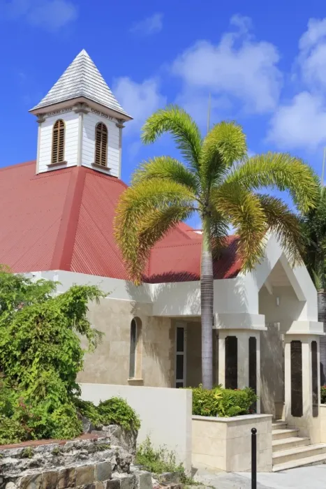 Framed Print : Evangelical Church on Bruyn Street, Gustavia, St. Barthelemy (St. Barts), Leeward Islands, West Indies, Caribbean, Central America