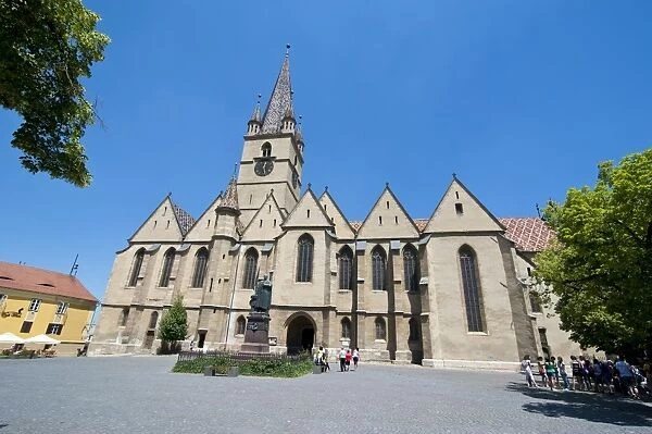 Evangelical church in Piata Huet, Sibiu, Romania, Europe