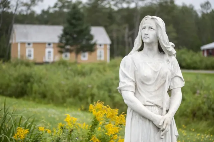 Framed Print : Evangeline statue, Acadian Village, Van Buren, Maine, United States of America, North America Framed Print : Evangeline statue, Acadian Village, Van Buren, Maine, United States of America, North America