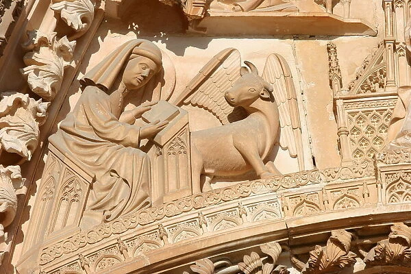 Evangelist Luke and his symbol the cow, Batalha Monastery, UNESCO World Heritage Site