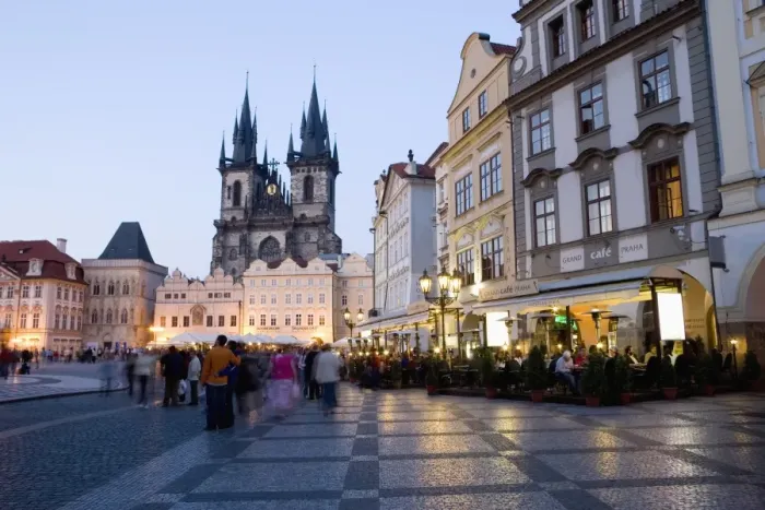 Framed Print : Evening, cafes, Old Town Square, Church of Our Lady before Tyn, Old Town Framed Print : Evening, cafes, Old Town Square, Church of Our Lady before Tyn, Old Town