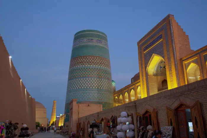 Framed Print : Evening, Kalta Minaret on left, Muhammad Amin Khan Madrasah (Orient Star Hotel) on the right, Ichon Qala (Itchan Kala), UNESCO World Heritage Site, Khiva, Uzbekistan, Central Asia, Asia Framed Print : Evening, Kalta Minaret on left, Muhammad Amin Khan Madrasah (Orient Star Hotel) on the right, Ichon Qala (Itchan Kala), UNESCO World Heritage Site, Khiva, Uzbekistan, Central Asia, Asia