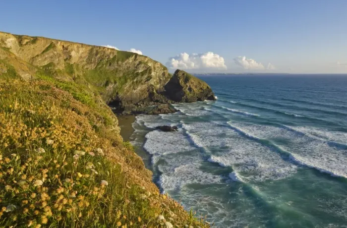 Framed Print : Evening light on Carnewas island, beach and rugged coastline at Bedruthan Steps Framed Print : Evening light on Carnewas island, beach and rugged coastline at Bedruthan Steps