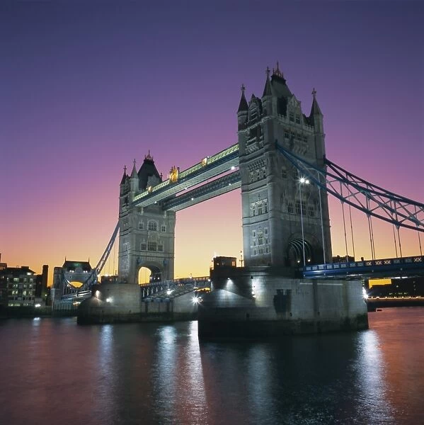 Evening, Tower Bridge and River Thames, London, England, UK, Europe