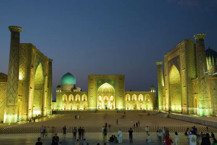 Framed Print : Evening, Ulug Bek, Tilla-Kari, and Sherdor Madrassahs, left to right, Registan Square, UNESCO World Heritage Site, Samarkand, Uzbekistan, Central Asia, Asia Framed Print : Evening, Ulug Bek, Tilla-Kari, and Sherdor Madrassahs, left to right, Registan Square, UNESCO World Heritage Site, Samarkand, Uzbekistan, Central Asia, Asia