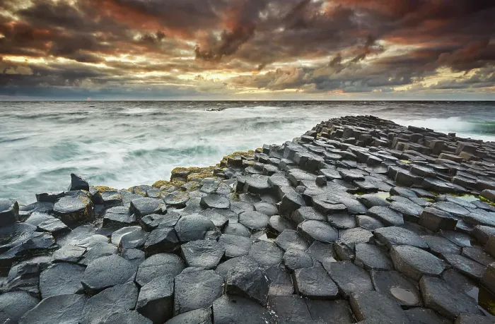 Framed Print : An evening view of the Giants Causeway, UNESCO World Heritage Site, County Antrim Framed Print : An evening view of the Giants Causeway, UNESCO World Heritage Site, County Antrim