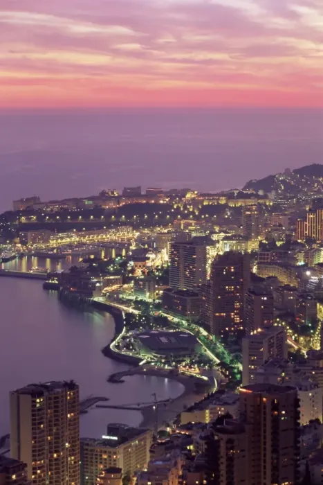 Framed Print : Evening view over Monte Carlo, Monaco, Cote d Azur, Mediterranean, Europe Framed Print : Evening view over Monte Carlo, Monaco, Cote d Azur, Mediterranean, Europe