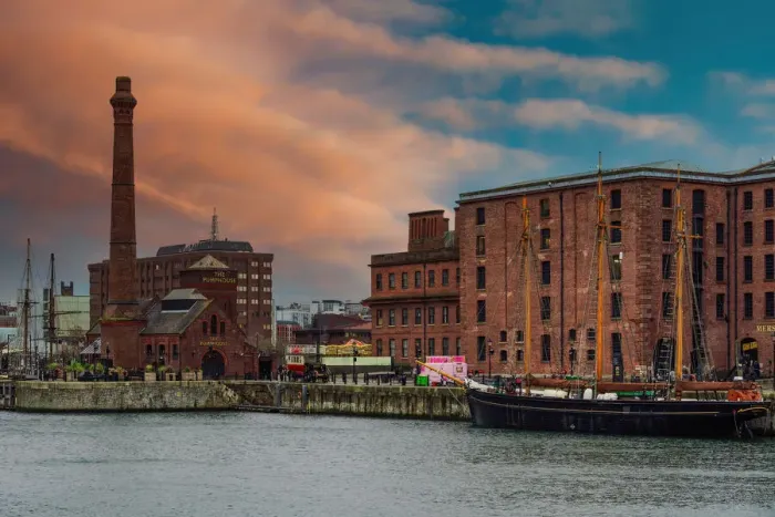 Framed Print : Evening view of Royal Albert Dock brick and stone buildings and warehouses, including The Pumphouse, Liverpool, Merseyside, England, United Kingdom, Europe Framed Print : Evening view of Royal Albert Dock brick and stone buildings and warehouses, including The Pumphouse, Liverpool, Merseyside, England, United Kingdom, Europe