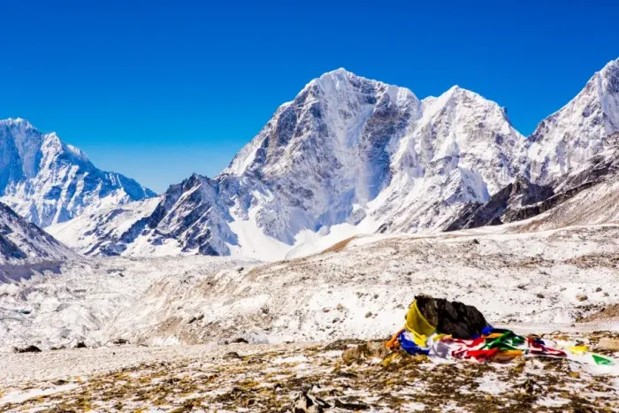 Framed Print : Everest Peak with prayer flags, Himalayas, Nepal, Asia Framed Print : Everest Peak with prayer flags, Himalayas, Nepal, Asia