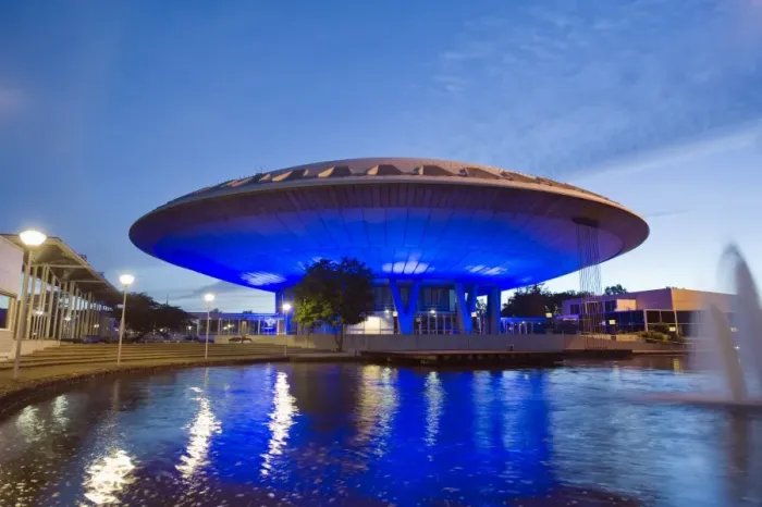 Framed Print : Evoluon built in 1996, exhibit on science and technology, by L. L. C. de Bever and L Framed Print : Evoluon built in 1996, exhibit on science and technology, by L. L. C. de Bever and L