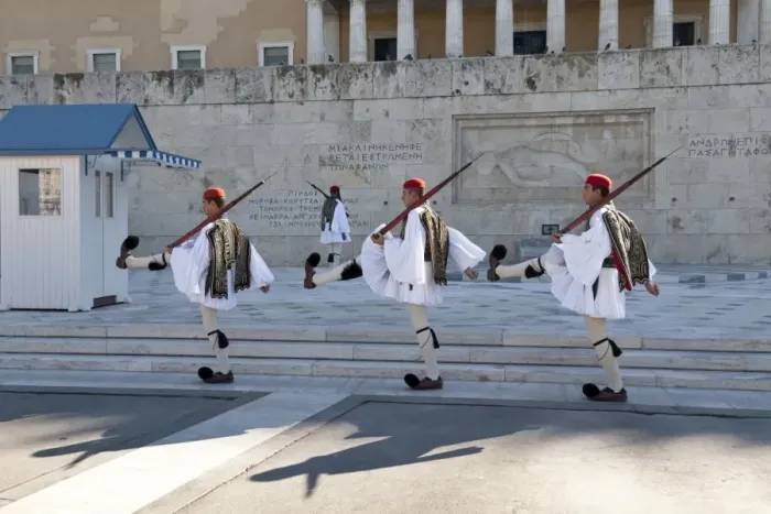 Framed Print : Evzone soldiers, Changing the Guard, Syntagma Square, Athens, Greece, Europe Framed Print : Evzone soldiers, Changing the Guard, Syntagma Square, Athens, Greece, Europe