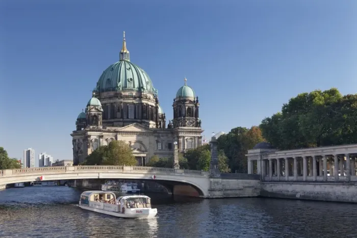 Framed Print : Excursion boat on Spree River, Berliner Dom (Berlin Cathedral), Spree River, Museum Island Framed Print : Excursion boat on Spree River, Berliner Dom (Berlin Cathedral), Spree River, Museum Island