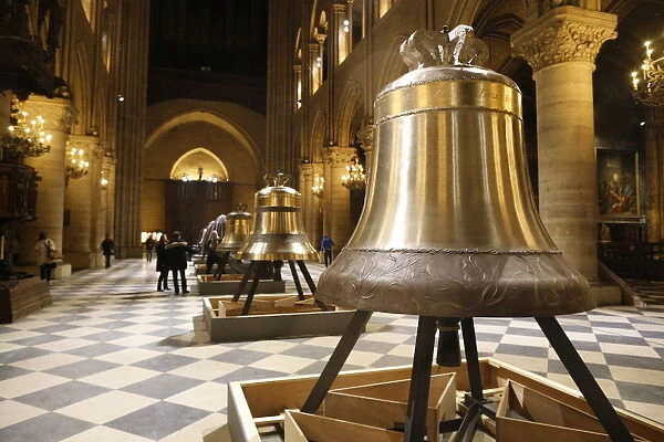 Exhibition of the new bells in the nave, on the 850th anniversary, Notre-Dame de Paris