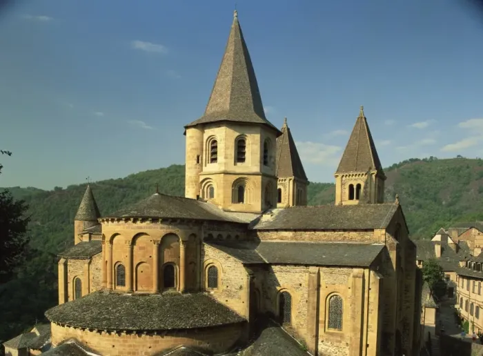 Framed Print : Exterior of the abbey of Ste. Foy, Conques, Midi Pyrenees, France, Europe Framed Print : Exterior of the abbey of Ste. Foy, Conques, Midi Pyrenees, France, Europe
